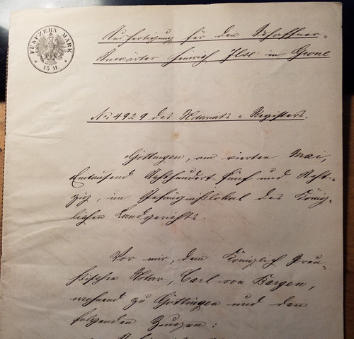 Göttingen grone 1885 notar - grone,