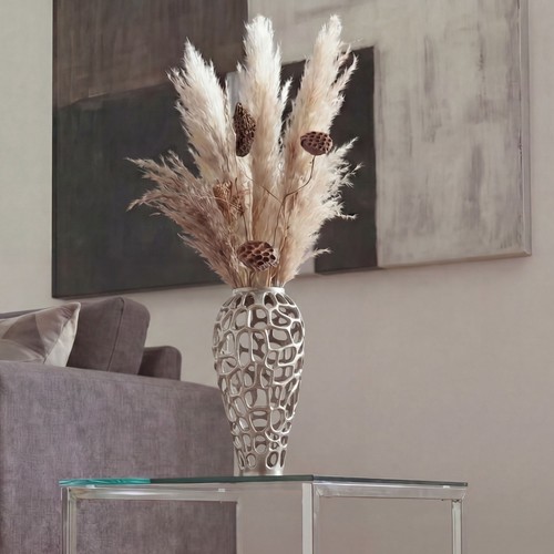 Vase aluminium silber 45cm - vase,