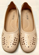 Damen Ballerinas Schlupfschuhe Slipper  Beige Gr. 40 von Super Me