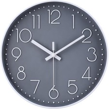 Funk Wanduhr 30cm Grau Funkuhr