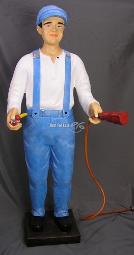 Werbefigur elektriker tankwart - werbefigur,