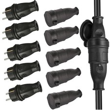 10X Gummi Schuko Stecker