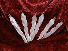 Christbaumschmuck Lauscha Eiszapfen weiß 6fach 12cm lang