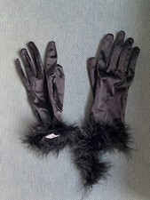 Satin handschuhe kurz - handschuhe, schwarz