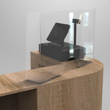 Spuckeschutz 100cm mit Durchreiche Hustenschutz für Kassentisch Virenschutz PET