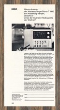 Braun T 1000 - Reklame Werbeanzeige Original-Werbung 1967