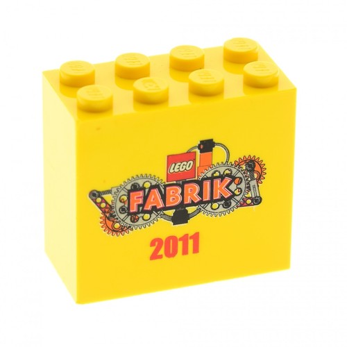 Lego bau stein 2x4x3 - stein, gelb