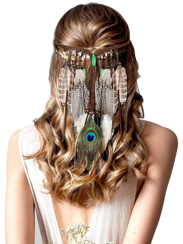 Feder stirnband boho damen - feder,