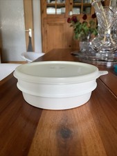 Tupperware Schüssel Set ,Stapel Quick,1356 ,Weiß /Transparent 500ml. Ø15cmx5cm.H