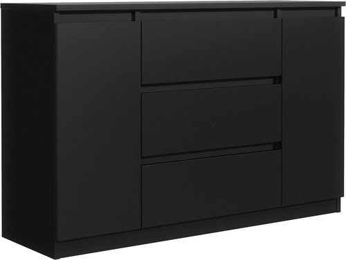 Kommode schwarz matt 120 3 - kommode,