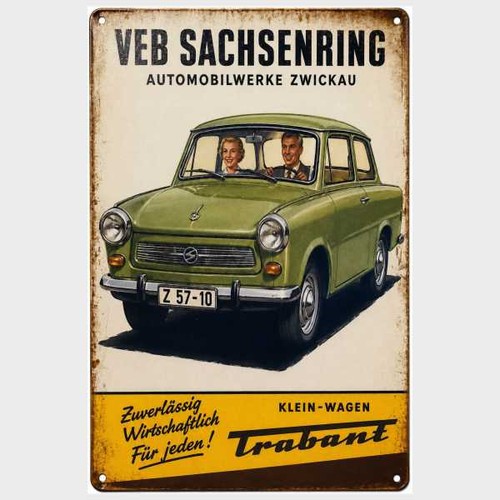 Blechschild trabant veb - trabant,