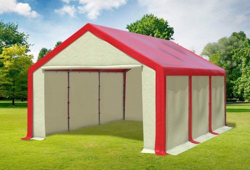 Partyzelt 4x6m rot beige - partyzelt,
