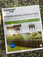 8x Palisade Beetumrandung Rasenkante Stecksystem Beeteinfassung 2,16 m Braun