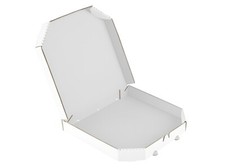 Pizzakarton 240x240x40 mm Ø 24 cm E-welle 370g/m2 Pizzabox - Weiß/Weiß