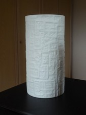 Rosenthal Vase - Bisquit - weiss - zylindrisch - 19 cm - geometrische Formen -