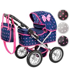 Puppenwagen ab 2 Jahre, Kinderwagen Puppen Höhenverstellbar von 33 bis 63 KP0261