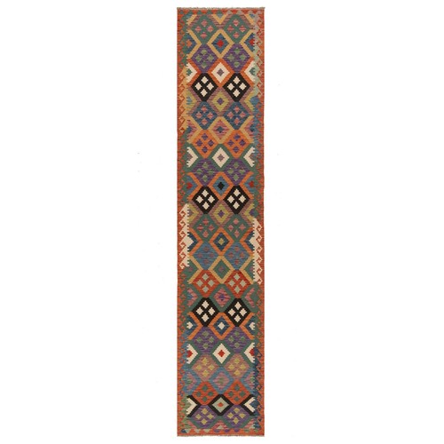 Kelim afghan 385x82 - afghan, cm