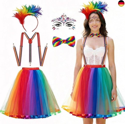 Regenbogen kostüm damen - regenbogen,