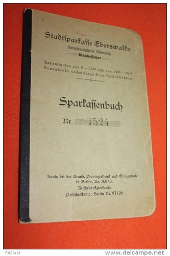 Altes sparbuch eberswalde - eberswalde,