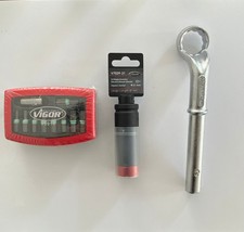 VIGOR HAZET Zubehör Set 3-teilig – Bitbox, Nuss 21 mm, Profi Werkstatt