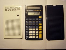 Texas Instruments TI-30 solar Taschenrechner mit Bedienungsanleitung