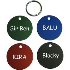 Hundemarke mit Gravur personalisiert - Alu eloxiert 30mm Durchmesser (HU003)