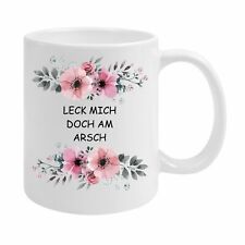 PREMIUM Spruchtasse LECK MICH DOCH AM ARSCH lustig beidseitig bedruckt  [S06]