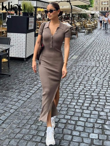 Maxikleid damen einfarbig mode - maxikleid,