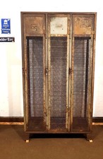 alter Spind Industriedesign Streckmetall  Stahlblech um 1930 Schrank  original