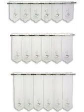 nach Maß Scheibengardine bestickt weiß Kaffee Cafe Höhe 30/45/60cm Bistrogardine