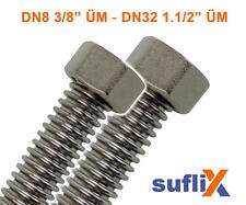 Edelstahl Wellrohr DN8 bis DN32 fertig montiert Solar Leitung Rohr Verschraubung