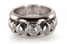 Piaget Ring Drehring Herz 10 Brillanten 750 Weißgold Gr 54 + Box [BRORS 19520]