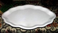 DM-0323- Servierplatte - oval - Schrühware - Keramik-Rohling - 32 cm lang