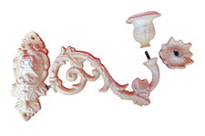 Klavier Wandkerzenhalter fest Eisen Piano Antik Stil Barock Kandelaber weiss