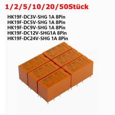 1-50 Stck. Original Gelb Mini Power Relais HK19F-DC3V 5V 9V 12V 24V-SHG 1A 8 Pin