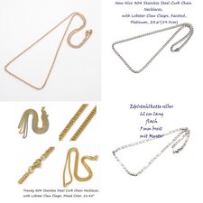 Edelstahlschmuck Ketten Anhänger gold rosegold silber diamantiert