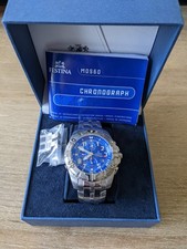 Festina Chronograph MOS60 blau (in Verpackung) guter Zustand Chrono Bike 16095