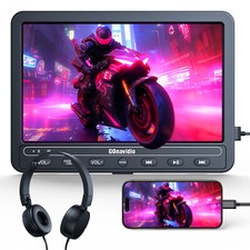 10,5" Auto TV Monitor Kopfstütze DVD-Player HD Bildschirm 1080P HDMI AKKU USB SD