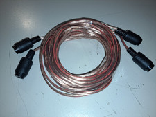 Lautsprecherkabel 2x1m, beidseitig DIN-Kupplung transparentes Kabel