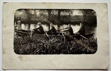orig. Photo postcard boat boys