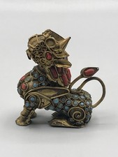 Himalaya Foo Fu Tempel Hund Schnupftabak Dose Tibetische Figur Alt Nepal Asien