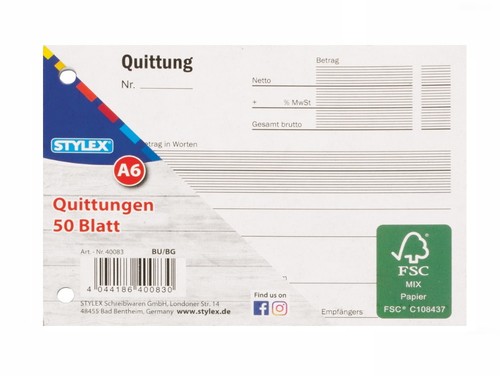 Quittungsblöcke mit 50 - 10,