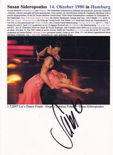 Autogramm susan sideropoulos - susan,