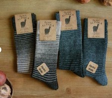 Alpaka Wolle Socken 2 Paar Natur Thermo Wintersocken Herren Damen grau braun 