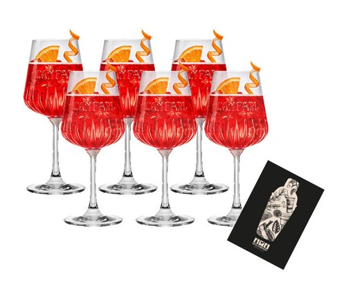 Campari reliefglas 6er set - reliefglas,