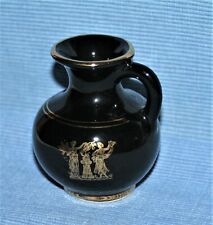 Griechische Vase schwarz mit Goldauflage 24 Karat / Meonis Cyprus / Handarbeit
