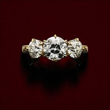 Ehering 18 K Gelbgold IGI-zertifizierter im Labor gezüchteter Diamant 3,30 ct...