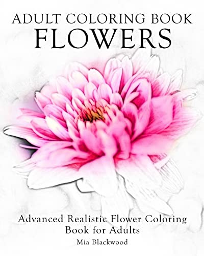 Adult coloring book - book, flowers