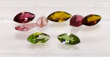 Turmalin Edelsteine, Mehrfarbig, Marquise-Schliff – 8 Stück, 2,9 Karat, 7x3,5 mm