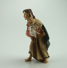 Hirte mit Schaf, Krippenfigur aus Polyresin, handbemalt. Zu 15 cm Figuren.